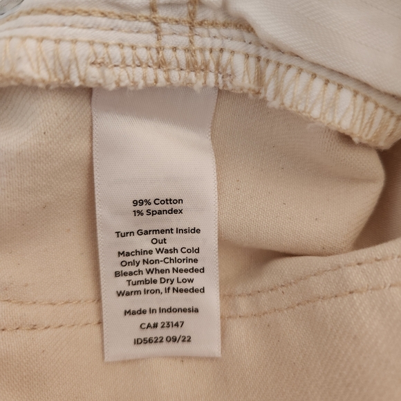 Talbots Slim Ankle Flawless Five-Pocket Off White 12p Jeans - Picture 4 of 7